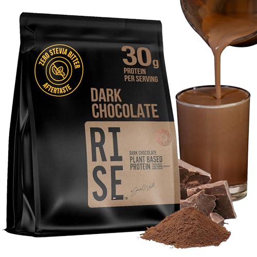 RISE311 Plant-Based Protein Powder for Men and Women – 30g Complete Plant Protein and 3g Leucine, Zero Bloat, Gourmet Cocoa, Smooth Texture, Dark Chocolate, 15 Servings - Scoop Not Included