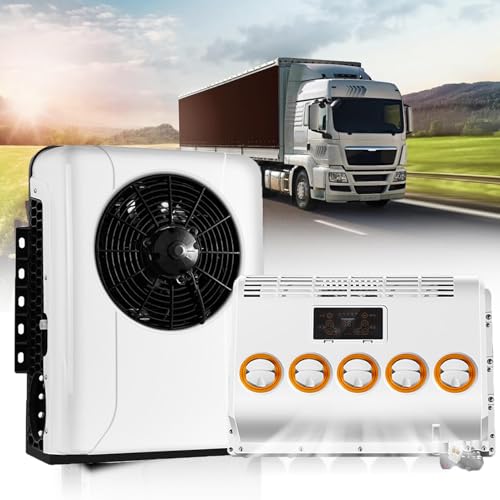 Aire acondicionado de estacionamiento eléctrico, unidad dividida universal de 24 V para camiones, compatible con 12 V/24 V para caravanas, furgonetas y campistas