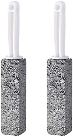 2 Pack Toilet Bowl Clean Brush with Handle,Powerfully Cleans Away Limescale Stain,Hard Water Rings, Calcium Buildup,Iron and Rust. for Cleaning Toilet, Bathroom, Kitchen Sink, Grill, Bath, Pool.