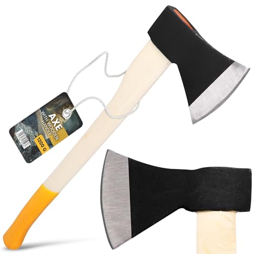 Instalguru Hacha 1200 g Leña Bosque Jardín Acero Mango Resistente Multifuncional para Cortar Dividir Troncos Tala Ramas Mantenimiento Exterior