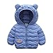 YWLINK Chaqueta Acolchada para bebé Oreja de Invierno Abrigo con Capucha Niño Niñas Chaqueta Impermeable Ropa de Abrigo Ligera Trajes Abrigo Ondulado Para 1-5 AñOs