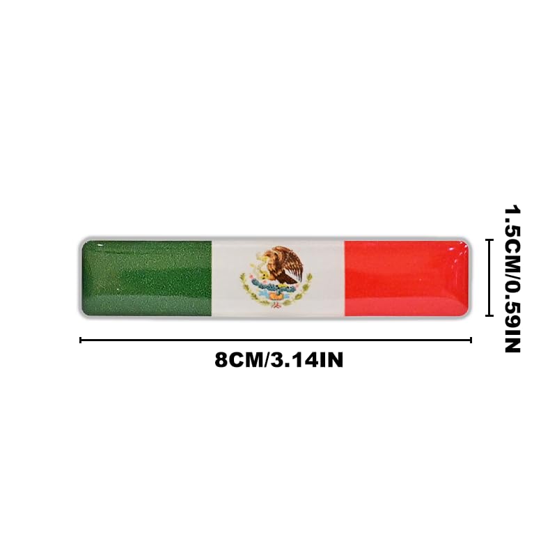 Mexico Flag 3D Epoxy Car Stickers, Reflective, 4-Pack for Cars, Motorcycles, Helmets, Laptops, & More – Premium Quality Vehicle Accessory, Durable Mexican Pride Accessories