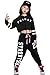 Hip Hop Kleidung Mädchen,Kinder Streetdance Klamotten Outfit