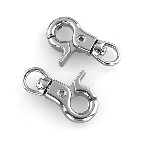Image of Snap Hook DGHAOP 4pcs Zinc Alloy 30mm Key Chain Snap Hook Door Lock Pets Cage Hook Belt Clip for Any Suitable Cage, Dog Traction Rope, Silver Tone