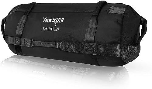 Yes4All N906 Saco de Arena, Negro, 0 - 90 Kilogramos, Saco lastrado para entrenamiento de carrera, Saco de Arena para entrenamiento funcional, Crossfit, Fitness, Conditioning