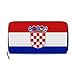 Kroatien Flagge Damen Leder Geldbörse Clutch, Kartenhalter Geldbörse Handtasche Geschenk für ihr Mädchen