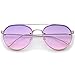 Modern Temple Brow Bar Rimless Gradient Colored Flat Lens Aviator Sunglasses 59mm (Shiny Silver/Purple-Pink)