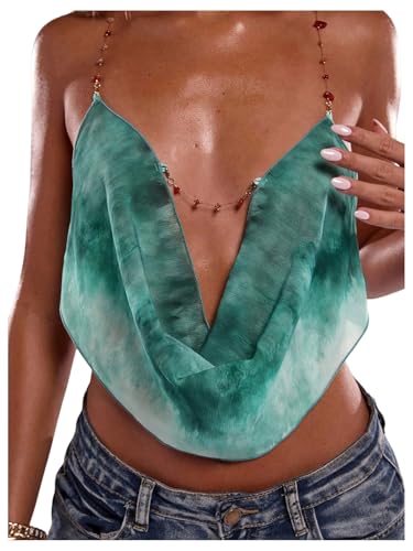 Amazon.com: RoseSeek Women's Boho Floral Beaded Chain Top Backless