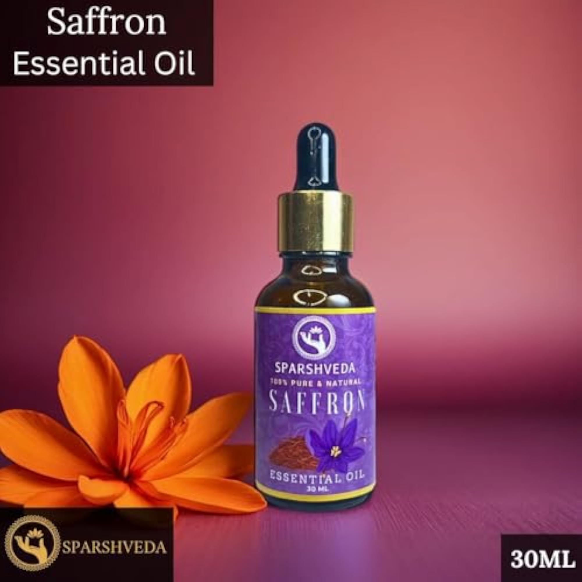 Sparshveda Essential Saffron, 30ML, 100% Pure