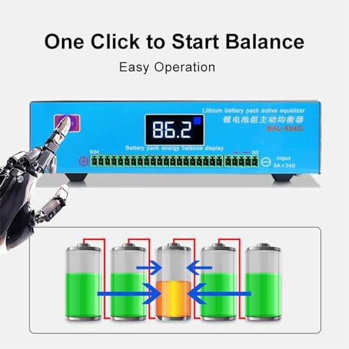 Lithium Battery Balancer Auto Balancing Energy Transfer 4-24 Strings LED Display MCU Chip