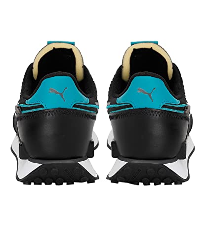 Image of Puma Unisex-Adult Future Rider Twofold Sneaker, Black-Deep Aqua, 8 UK