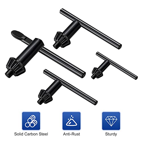 Chrome Vanadium Steel Drill Chuck Wrench 4 Pieces Drill Press Replacement Drill Chuck Keys Kit #TOP2