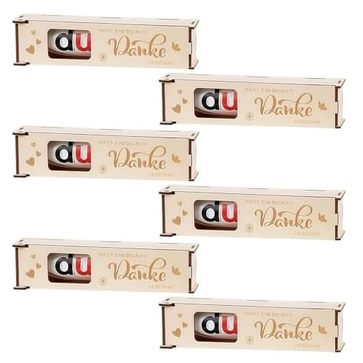 Zyluniy Lot de 6 boîtes cadeau en bois de chocolat fabriquées à la main pour maman, papa, enseignant, collègue, cadeaux, anniversaires, Noël et célébrations