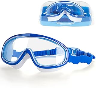 DasMeer Kids Swimming Goggles, Swimming Goggles Kids Anti-Fog Anti-Leak UV Protection Large Swim Goggles Kids No Leaking, with Storage Case Swimming Goggles Kids 6-14