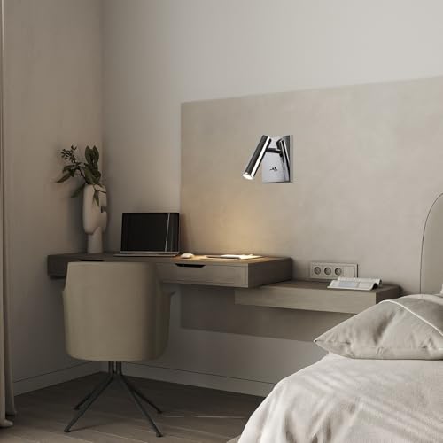 Luz de lectura para cabecero ajustable con interruptor de palanca 5