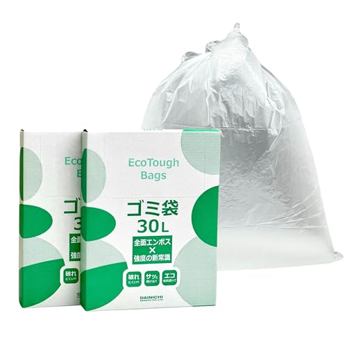 【大容量200枚】大日産業 Eco Tough ゴミ袋 30L 半透明 50×70p HDPE 全面エンボス加工 業務用 ポリ袋 大容量 ボックスタイプ