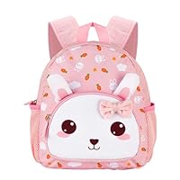 LJCZKA Rabbit Toddler Backpack for Girls, Small Cute Bunny School Bag, Baby Rucksack for Nursery Kindergarten for Age 2-7