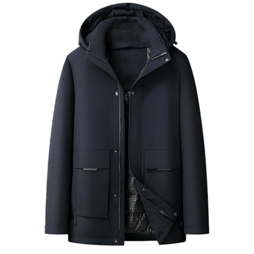 Chaqueta de plumón para hombre otoño invierno casual medio largo resistente al frío