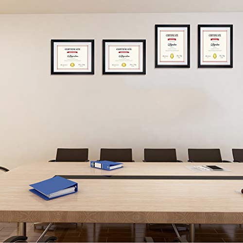 Giftgarden Black 8.5 X 11 Picture Frame With Mat, 10X13 Frame Matted To 8.5X11 Award Certificate Document Photo With Tempered Glass Front, Wall Or Tabletop, Set Of 4 #TOP1