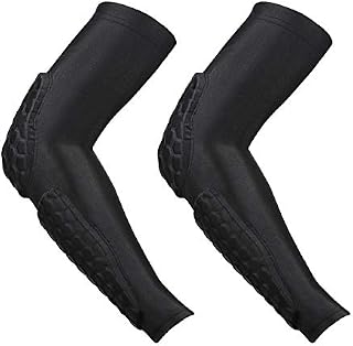 GUOZI Arm Elbow Sleeves, [2 Pack] Honeycomb Crashproof Arm Elbow Pads, Sports Compression Arm Upgrade Protection for Baseball Football Volleyball Cycling Basketball (Small)