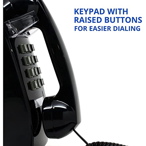 Single Line Classic 2554 Wall Phone With Loud Ringer And Handset Volume Control, Black - Wall Mount Jack Required #TOP5