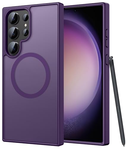 Image of FNTCASE for Samsung Galaxy S23 Ultra Case: [Fit for Magsafe] Magnetic Translucent Matte Anti-Fingerprint Cell Phone Cover Military Grade Shockproof Protective Case