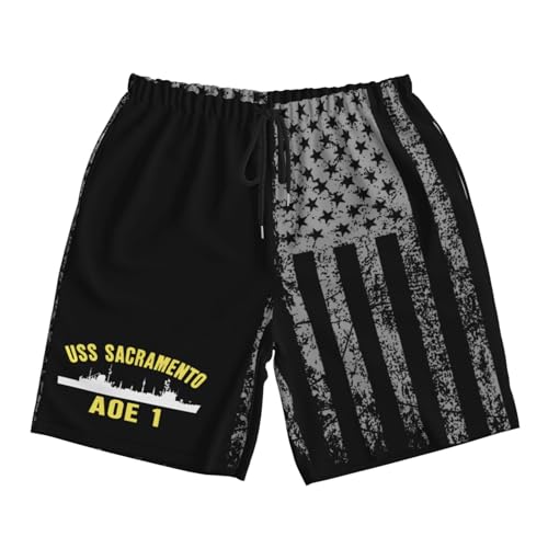 USS Sacramento AOE-1 Mens Swim Trunks Quick Dry Board Shorts 7