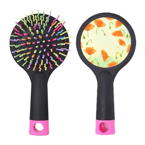 Brosse à cheveux démêlante coussin d'air motif fleurs peinture salon design