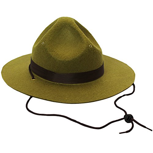 Funny Party Hats Ranger - Sun - Safari Hat - Brown Drill Sergeant Military Campaign Hat