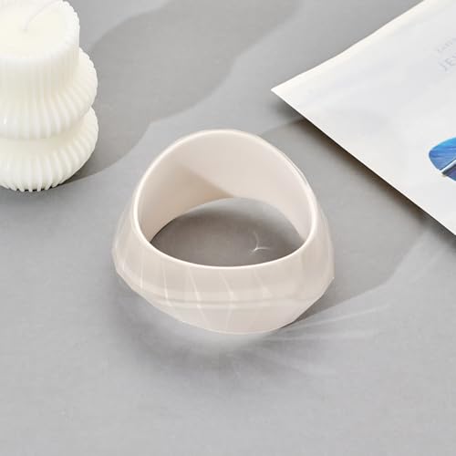 WOWORAMA Colorful Resin Acrylic Bangle Bracelets for Women Geometric Chunky Mottled Acetate Resin Bangles Wide Acrylic Plastic Bracelets Statement Jewelry