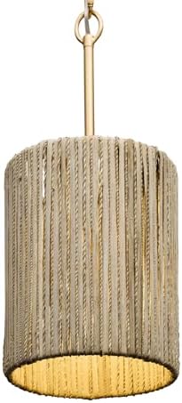 Varaluz Smithsonian Jacob's Ladder 1-Light 8" Wide Mini Pendant with Handwoven Shade - N/A