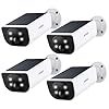 AOQEE Cameras for Home Security-2K Wireless Security Camera Outdoor with AI Motion Detection & Siren, Non-Stop Solar Powered Charging, Color Night Vision, SD/Cloud Storage, Waterproof, S1 4P