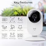 Geeni Glimpse Indoor Security Camera - 1080p HD Video, 2-Way Audio, Motion Alerts, WiFi Compatible with Alexa & Google Home, White