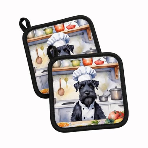 Caroline's Treasures Giant Schnauzer Set of 2 Kitchen Pot Holders