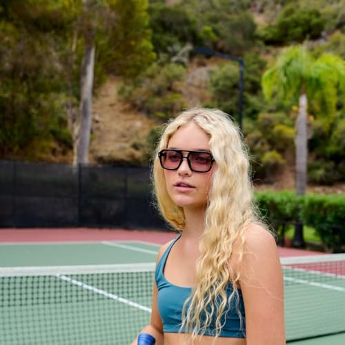 I-SEA Women's Royal Polarized Sunglasses - Retro Aviator Sunglasses for Women, Trendy Sunglasses with Scratch-Resistant Lenses & Polycarbonate Frame - Black Frame, Peach Polarized Lens by I-SEA - Used condition - Image 4