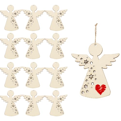 DAHI 40pcs Schutzengel Holzanhänger Christbaumschmuck Anhänger...