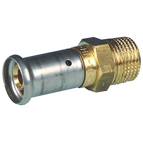 Raccord multicouche laiton à sertir HENCO Droit mâle - Ø 16 mm x 1/​2-​17P-​1604"