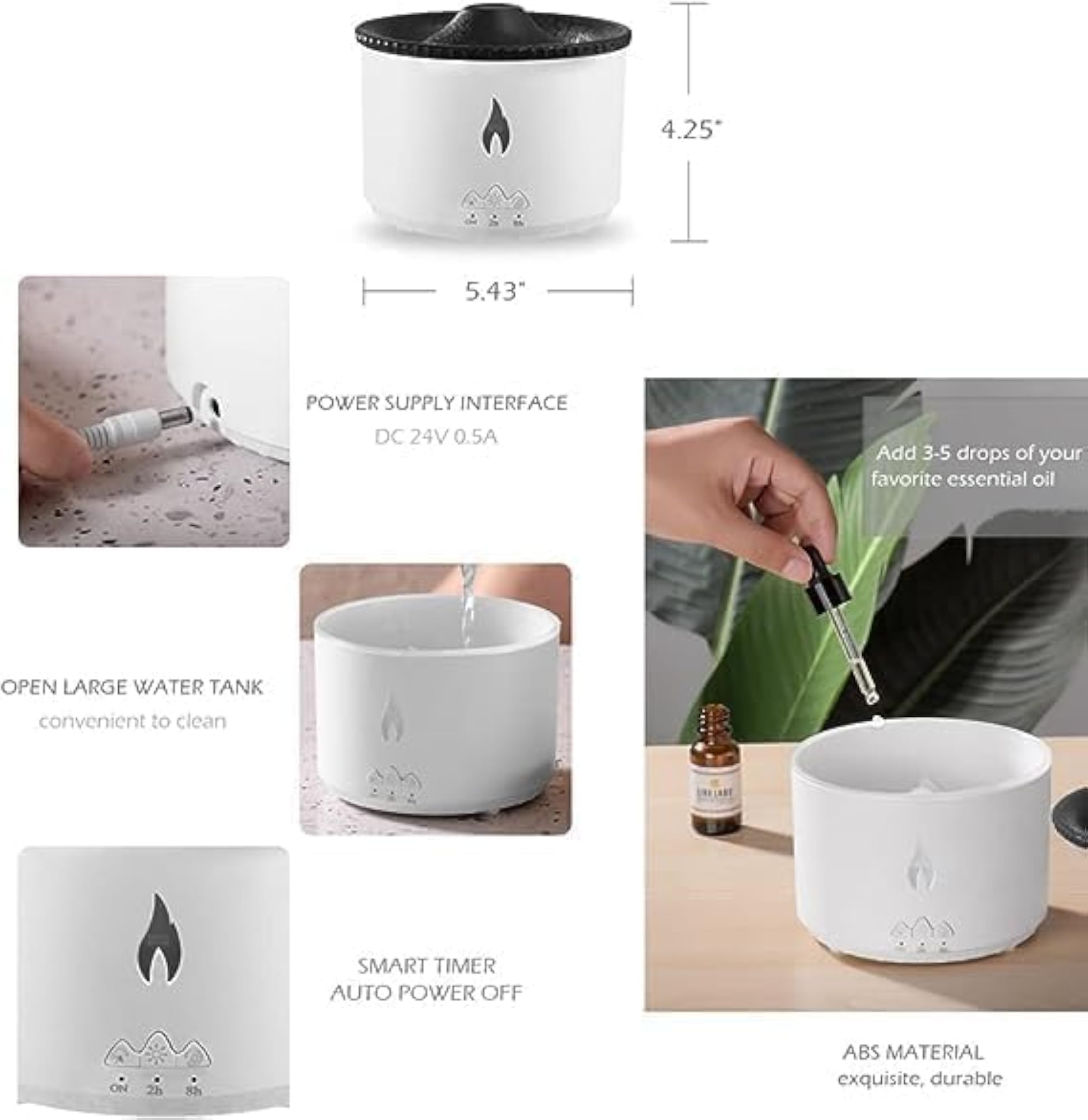 Fujian Epos Ultrasonic Essential Diffuser with Flame Effect
