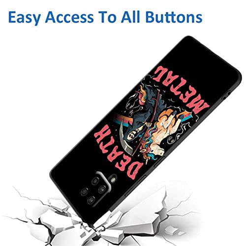 Compatible With Samsung Galaxy A12 Case, Skeleton And Unicorn Death Metal Ghost Skull Graphic For Samsung Case Women Men, Soft Silicone Stylish Shockproof Protective Case For Samsung #TOP3