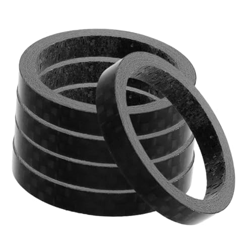 BESPORTBLE 5pcs Carbon Fiber Headset Spacer for Road and Mountain Bikes Lightweight and Durable Bicycle Stem Spacers Quick Installation and Compatibility Enhance Performance and Reliability