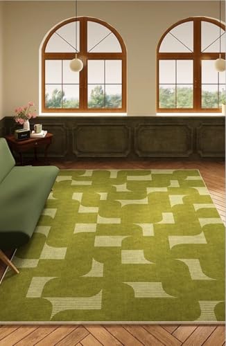 Tapete decorativo geométrico verde oliva 6x9 miniatura 1