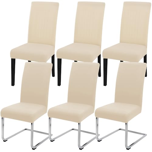 Housse de Chaise Extensible Lot de 6, Housse de Protection pour Chaise Salle à Manger Amovible...