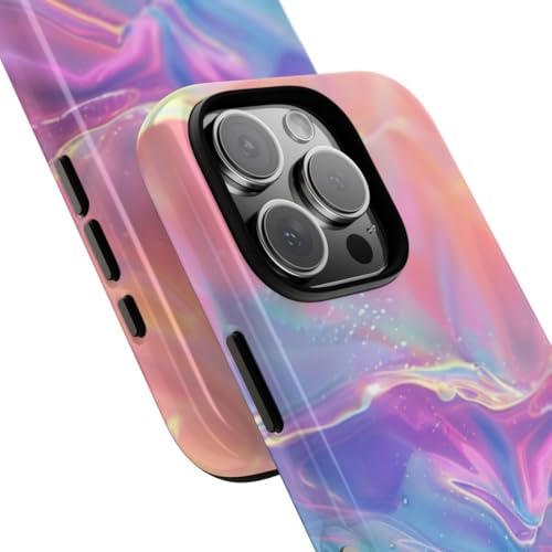 Coque iPhone 16 Pro holographique rigide protection multicolore brillante