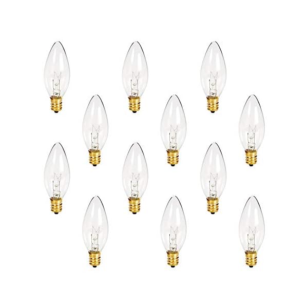 - 12 Crystal Clear Torpedo Tip Candelabra Replacement Bulbs - Great for Electric Window Candle Lamps - 7W - 120 Volts… – Bild 4