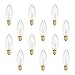 Holiday Joy - C26 Christmas Crystal Clear Torpedo Tip Candelabra Replacement Night Light Bulbs - Great for Electric Window Candle Light Bulbs Lamps - 7 Watt - 120 Volts - E12 (12 Pack)