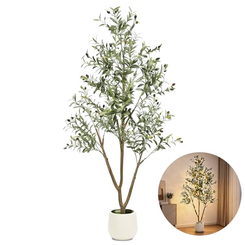 6FT Artificial Olive Tree with Lights