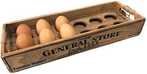 Wooden Egg Holder crate storage box rustic farmhouse decor for one dozen (12) eggs