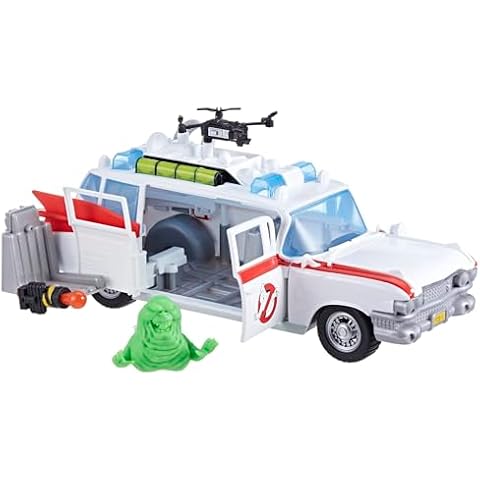 Ghostbusters Track & Trap Ecto-1 Toy Vehicle with Fright Features Ecto-Stretch Tech Slimer Accessory, Compatible with 5-Inch Toys, 4+ Cover