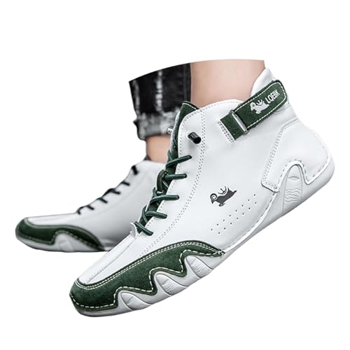 Casual Leather Boots for Women Men Non-Slip Breathable Orthopedic Sneakers,Lightweight Suede Lace Up Waterproof High Boots,Outdoor Fashion Walking Shoes with Arch Support2