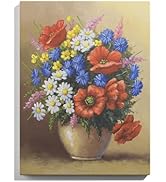 FZJSKJ Framed Canvas Wall Art 12”x16” Small Artwork for Living Room or Bedroom or Office (Floral)